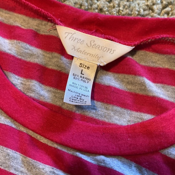 Three quarter length sleeves striped maternity tops - Picture 2 of 4